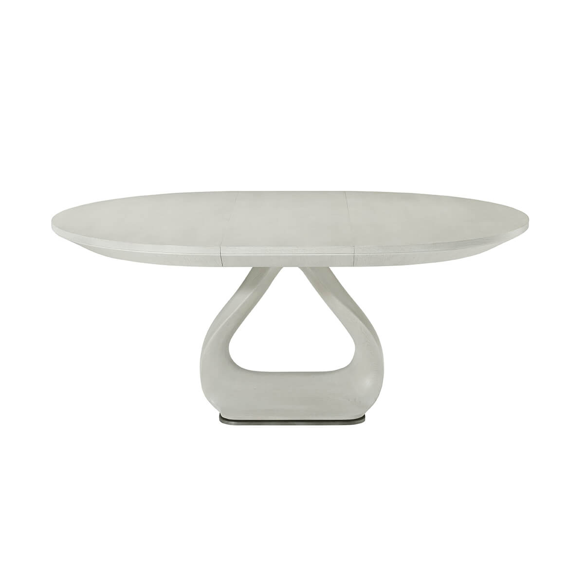 Organic Modern White Round Extending Dining Table - English Georgian America