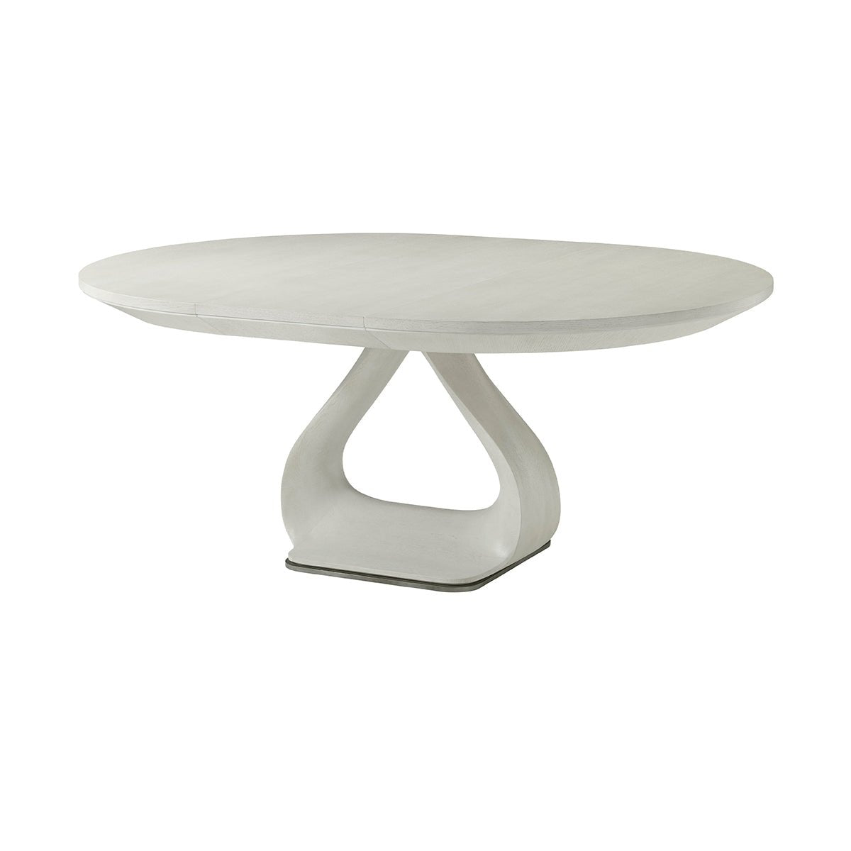 Organic Modern White Round Extending Dining Table - English Georgian America