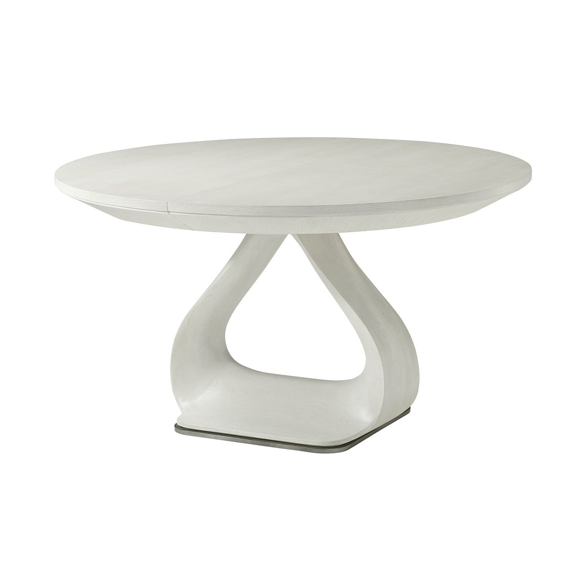 Organic Modern White Round Extending Dining Table - English Georgian America