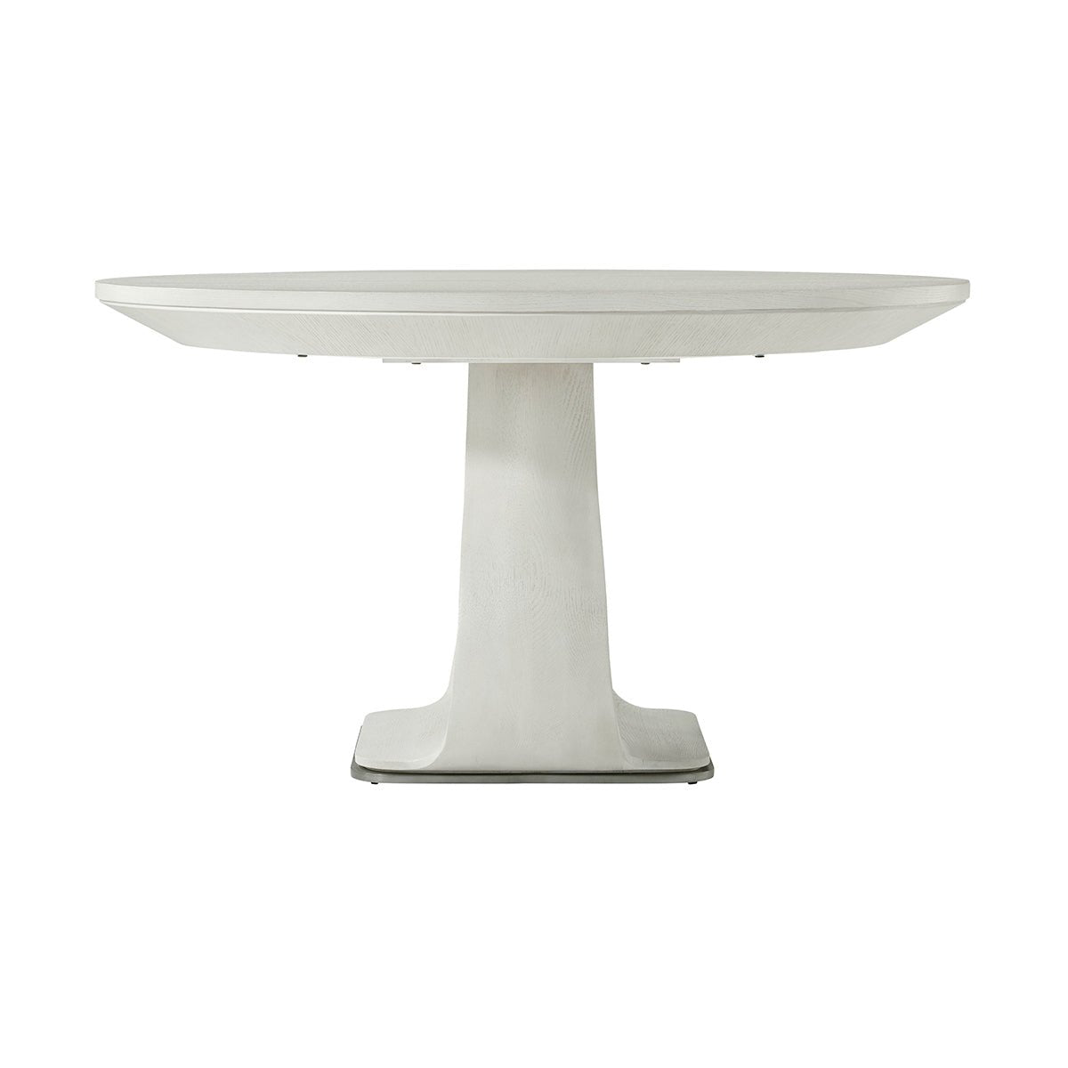 Organic Modern White Round Extending Dining Table - English Georgian America