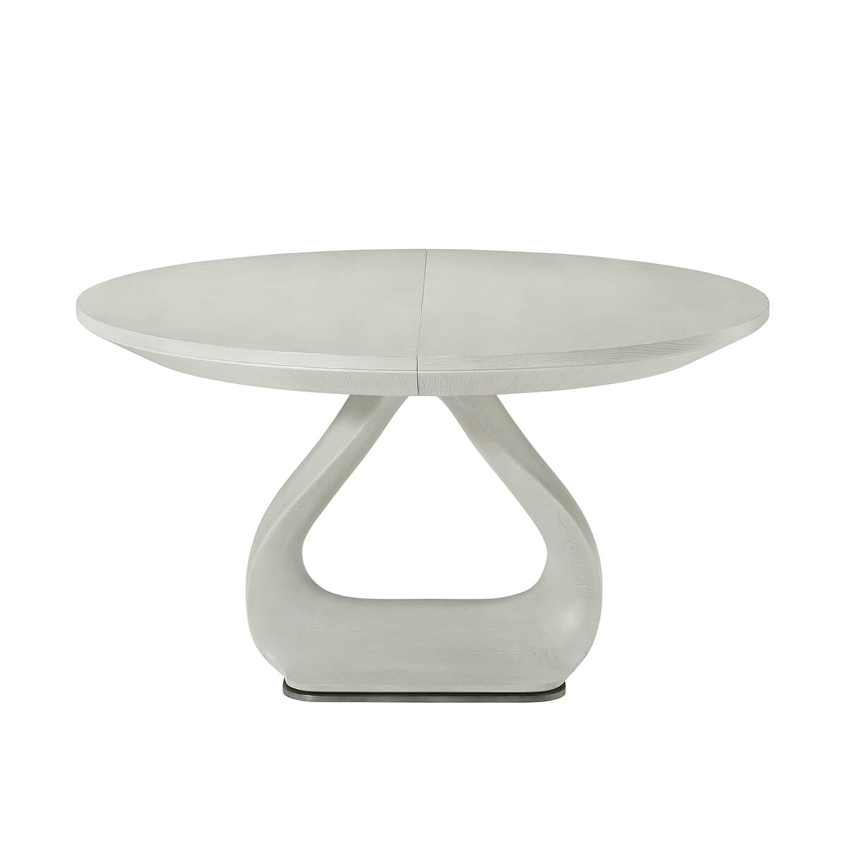 Organic Modern White Round Extending Dining Table - English Georgian America