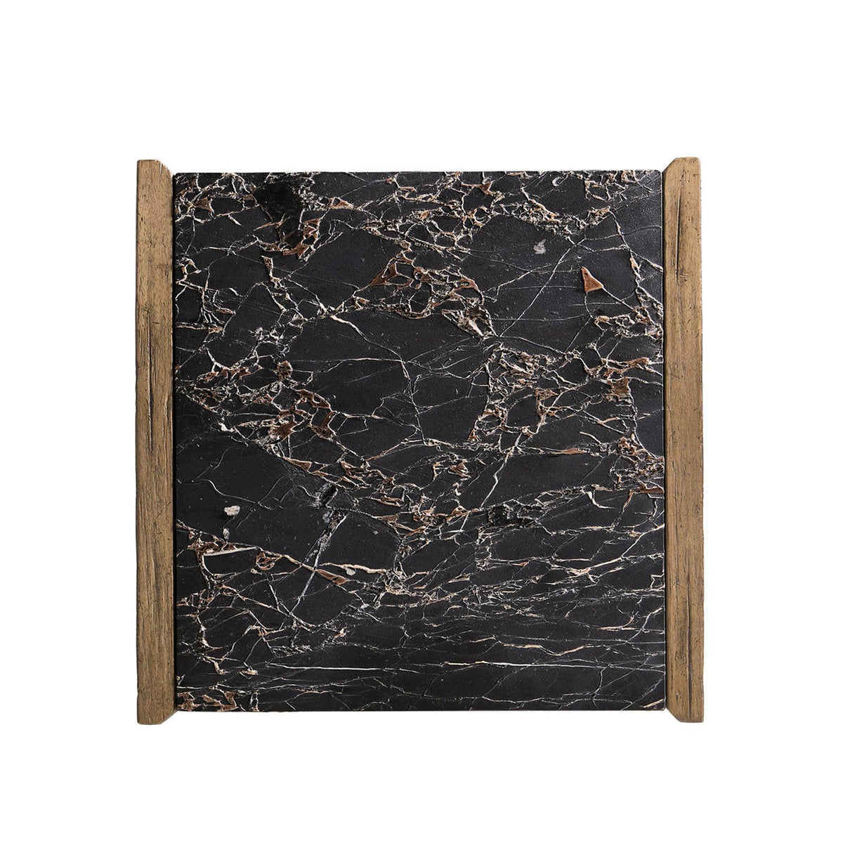 Top view of organic stone surface on side table.
