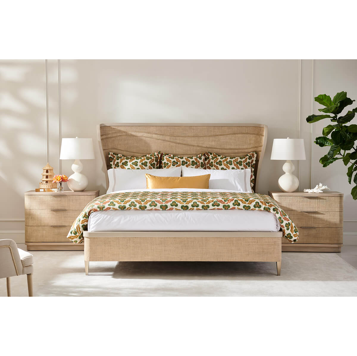 Organic Modern Woven King Bed - English Georgian America