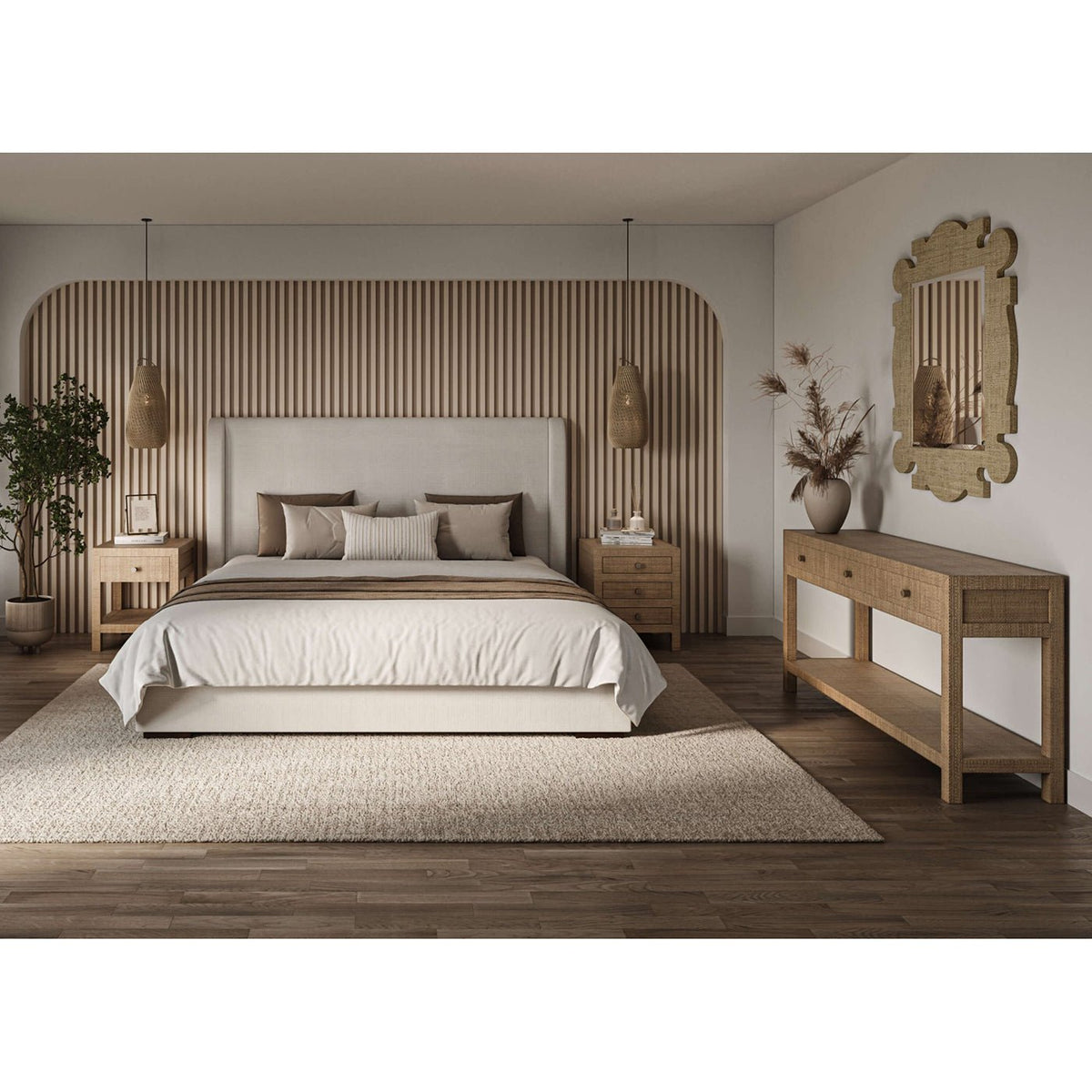 Organic Raffia Mirror - English Georgian America