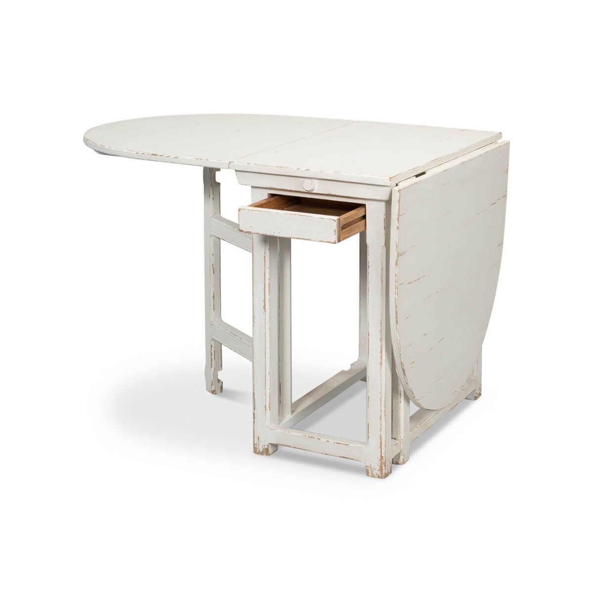 Painted Country Drop Leaf Table - English Georgian America