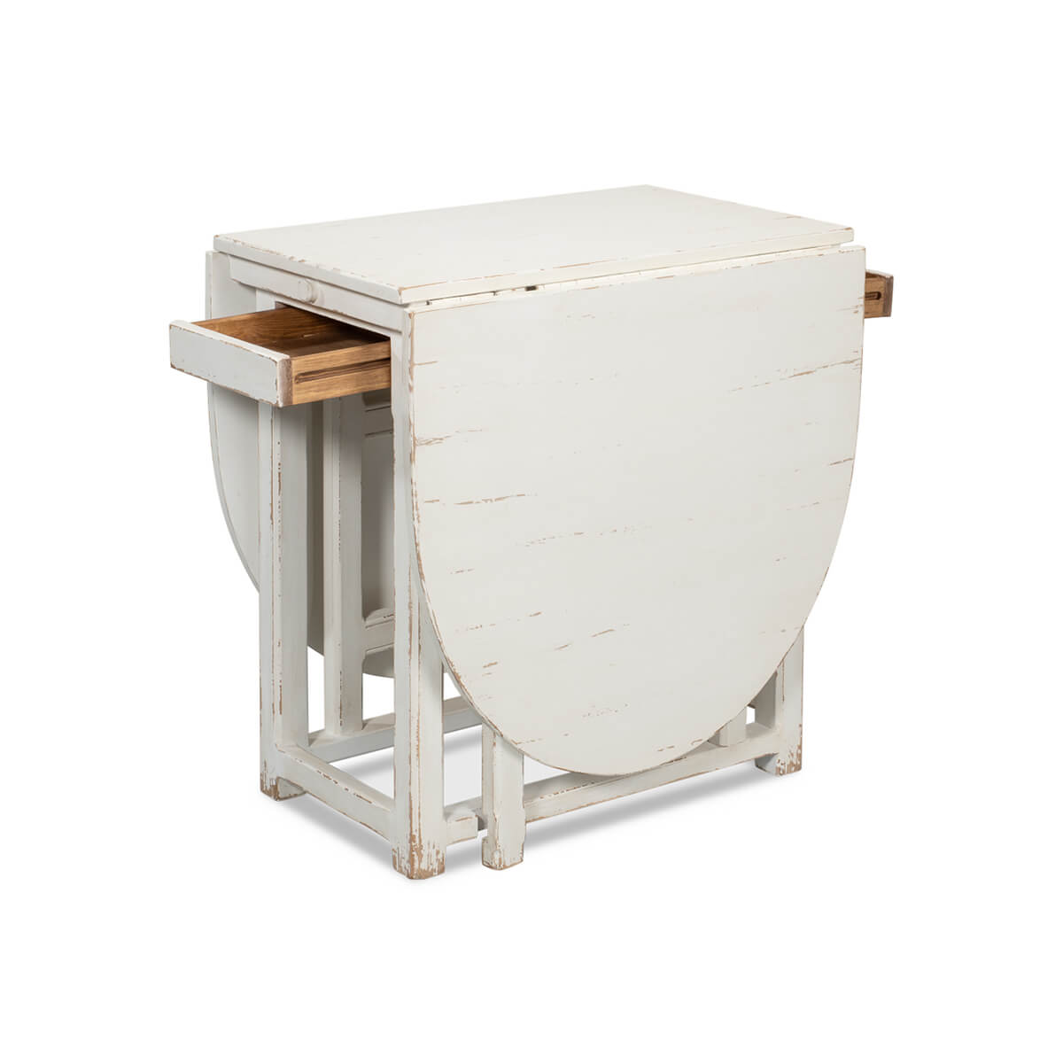 Painted Country Drop Leaf Table - English Georgian America