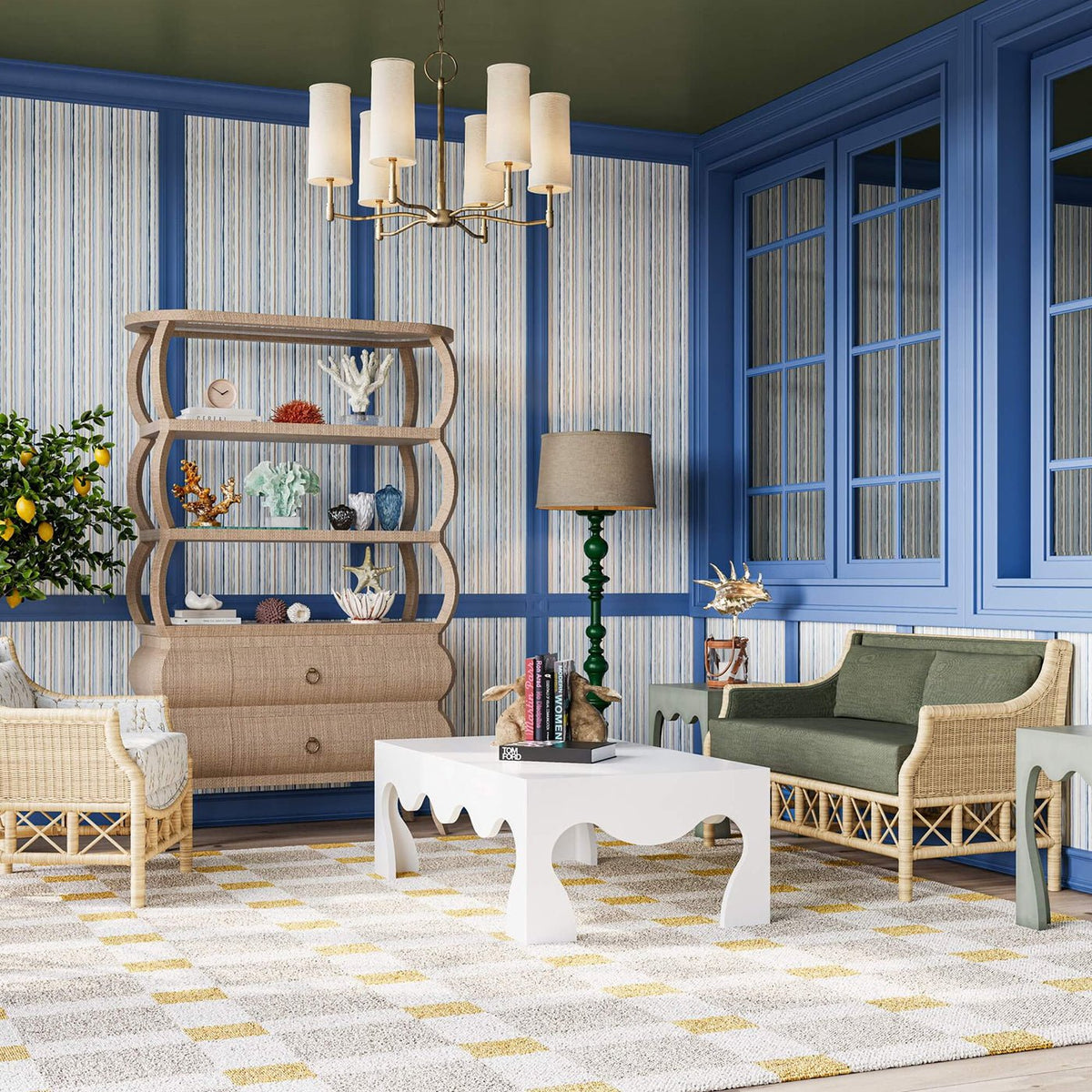 Painted Modern Coffee Table - English Georgian America