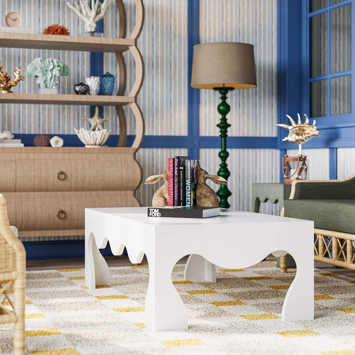 Painted Modern Coffee Table - English Georgian America