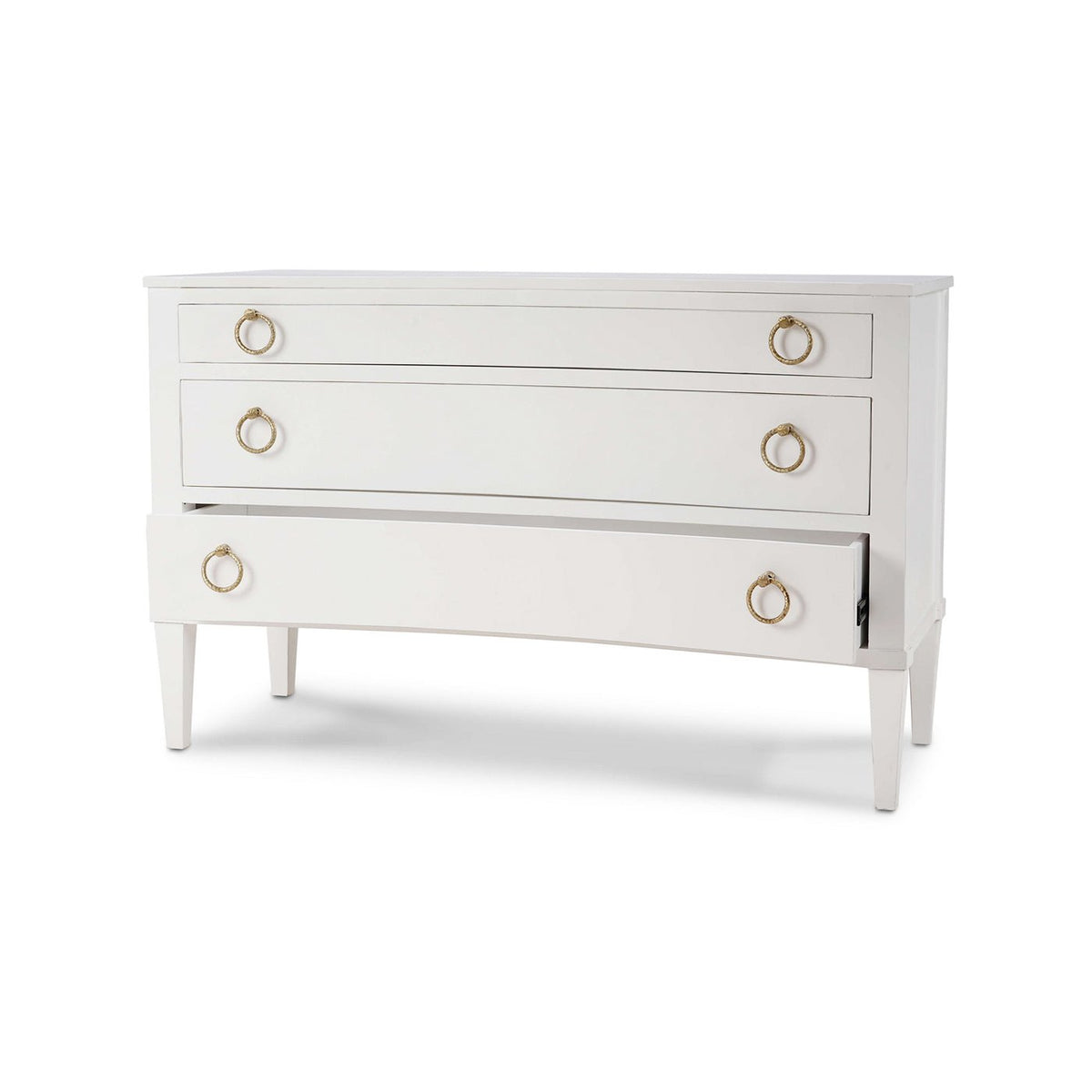 Painted White Neo Classic Incurved Commode - English Georgian America