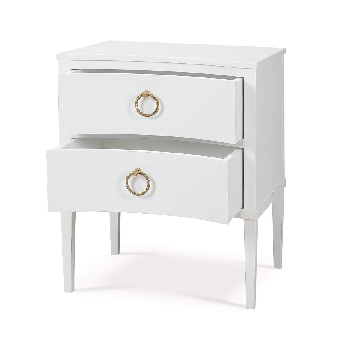 Painted White Neo Classic Incurved Nightstand - English Georgian America