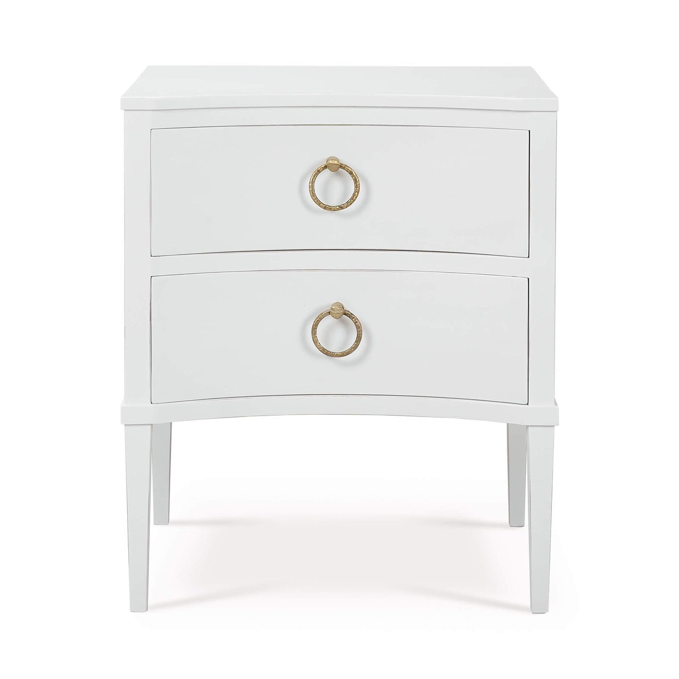 Painted White Neo Classic Incurved Nightstand - English Georgian America