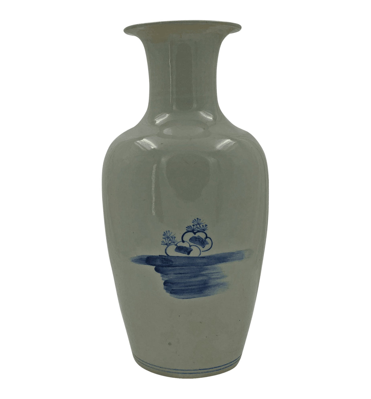 Pair of Chinese Blue and White Flared Dragon Vases - English Georgian America