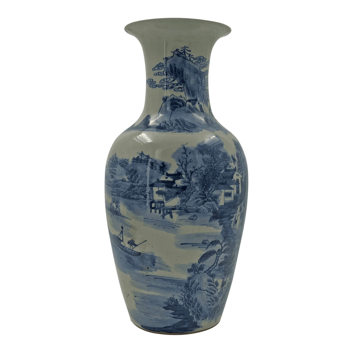 Pair of Chinese Blue and White Lake Vases - English Georgian America