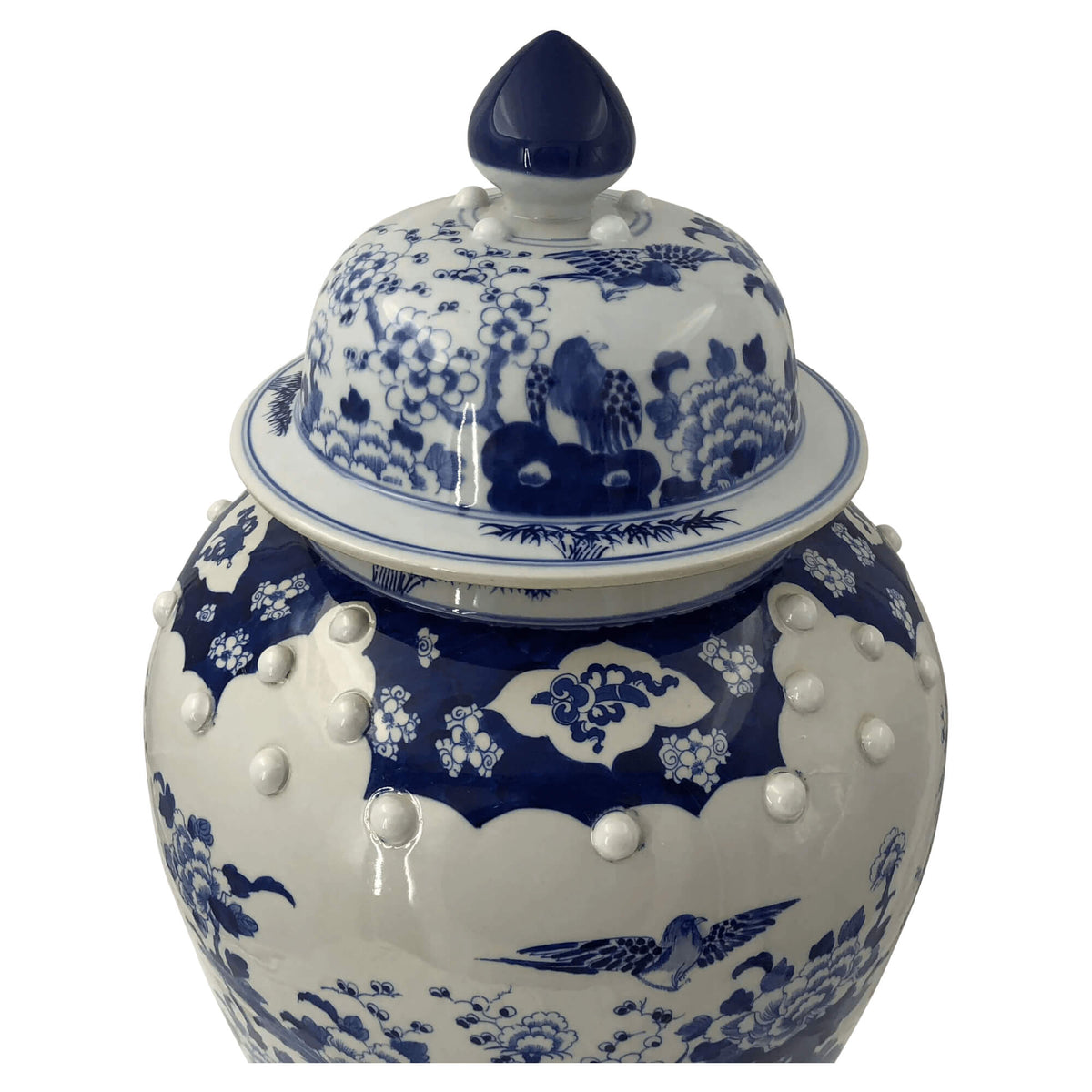 Pair of Chinese Blue and White Temple Jars - English Georgian America