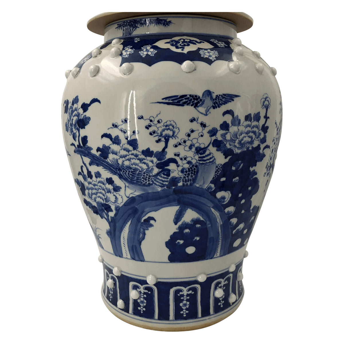 Pair of Chinese Blue and White Temple Jars - English Georgian America