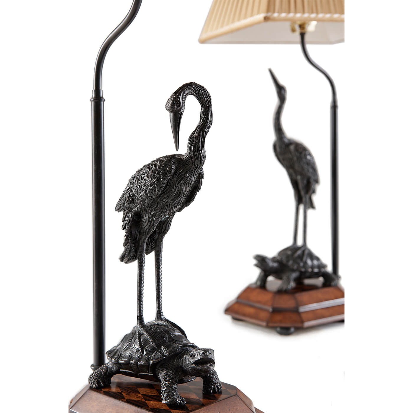 Pair of Crane Form Table Lamps - English Georgian America