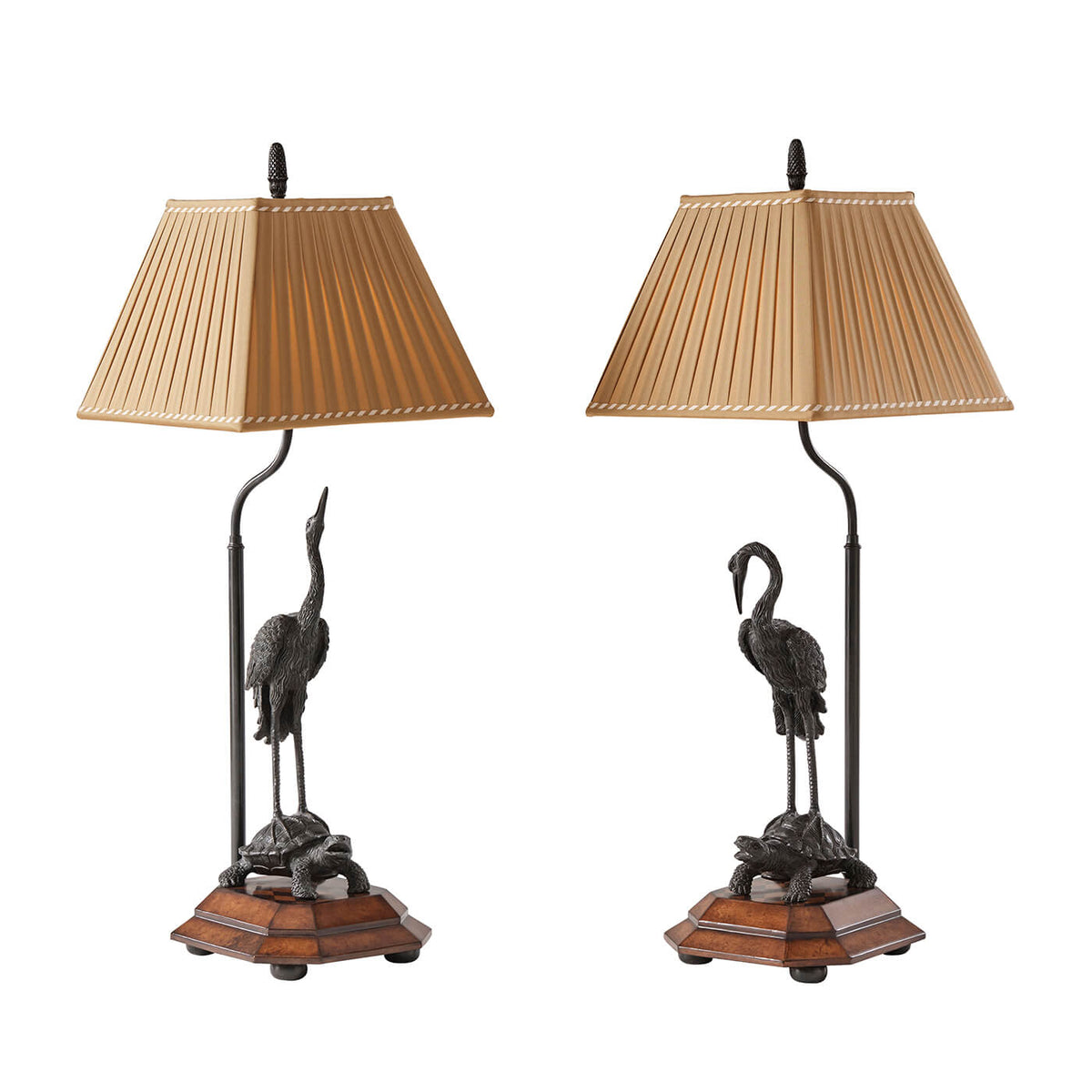 Pair of Crane Form Table Lamps - English Georgian America