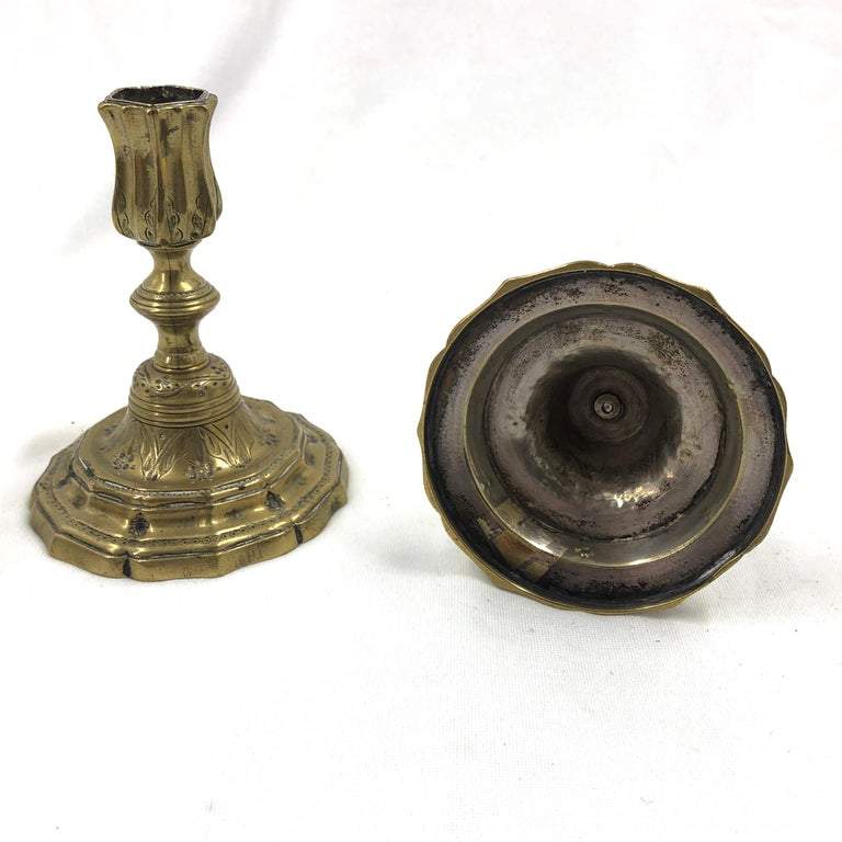 Pair of Early French Candlesticks - English Georgian America