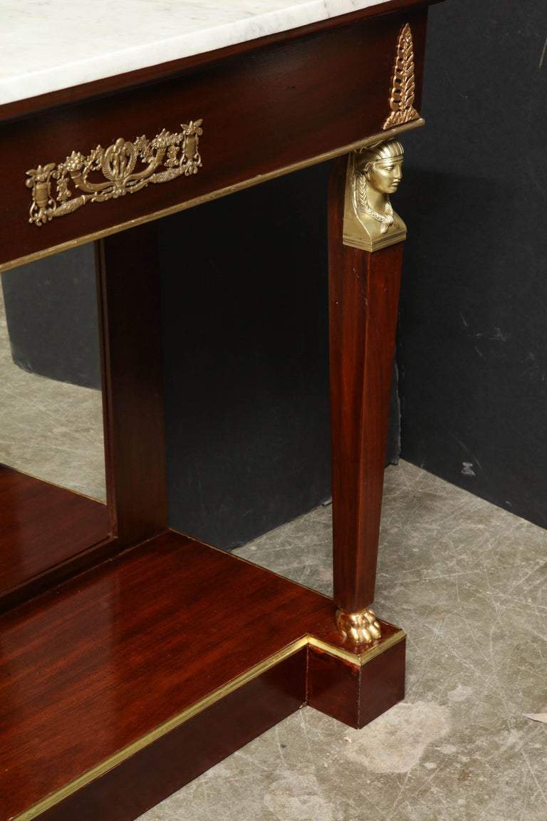 Pair of Empire Marble-Top Consoles - English Georgian America