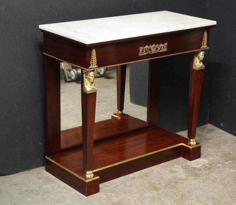 Pair of Empire Marble-Top Consoles - English Georgian America