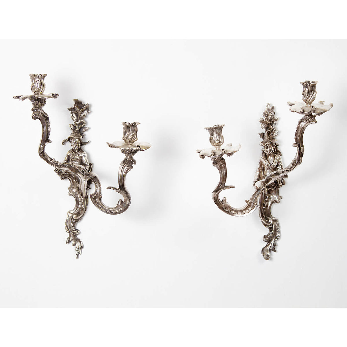 Pair of French Chinoiserie Sconces - English Georgian America
