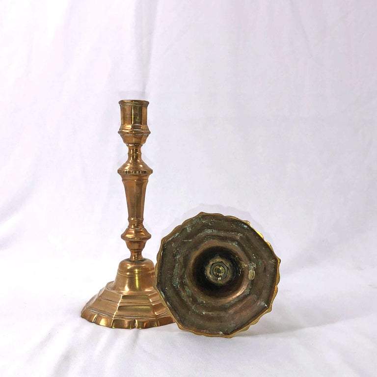 Pair of French Louis XIV Bronze Candlesticks - English Georgian America