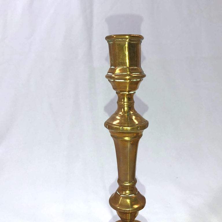 Pair of French Louis XIV Bronze Candlesticks - English Georgian America