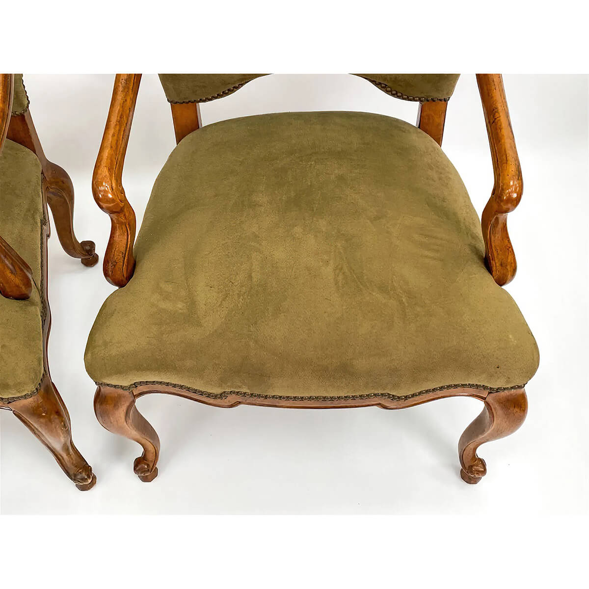 Pair of French Provincial Antique Armchairs - English Georgian America