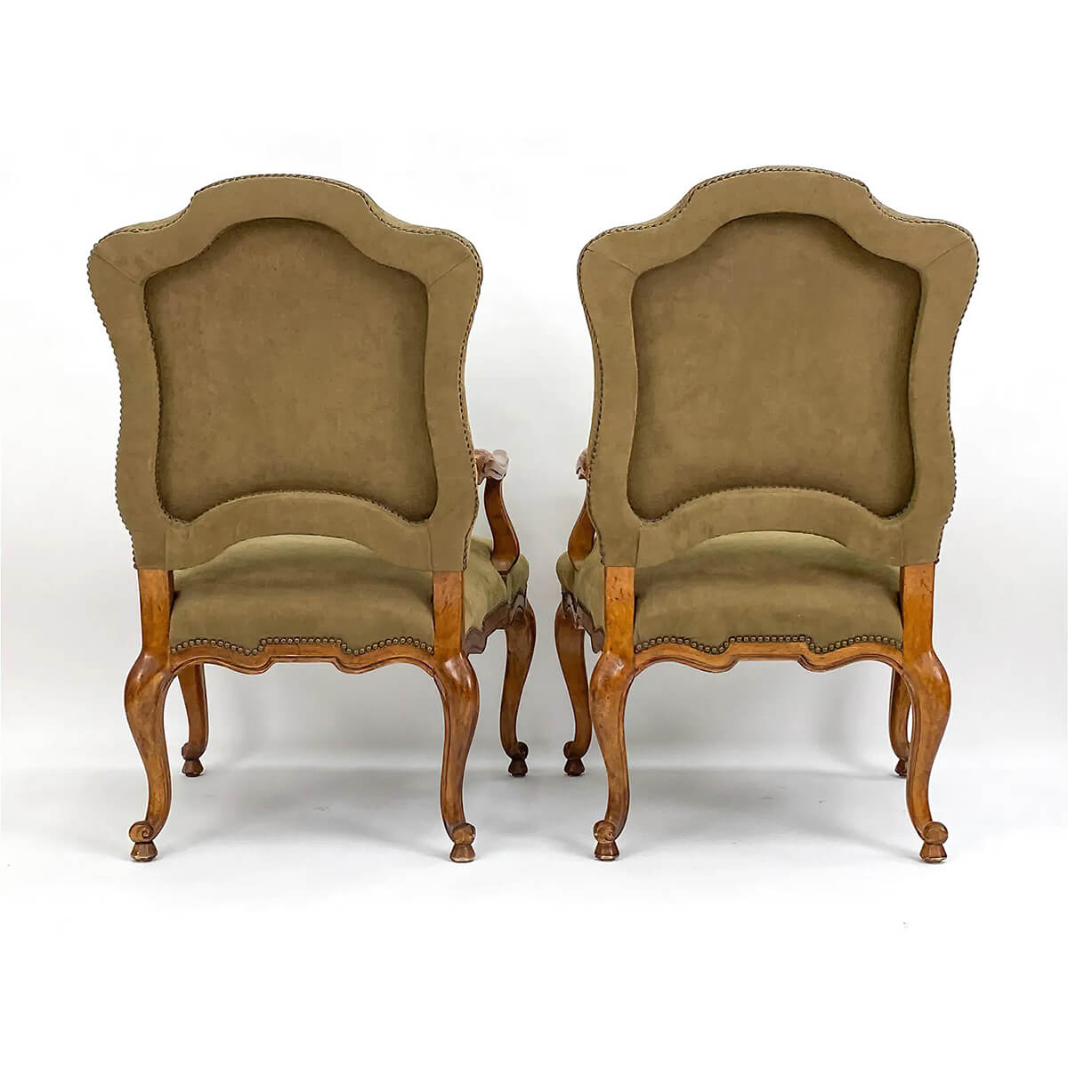 Pair of French Provincial Antique Armchairs - English Georgian America