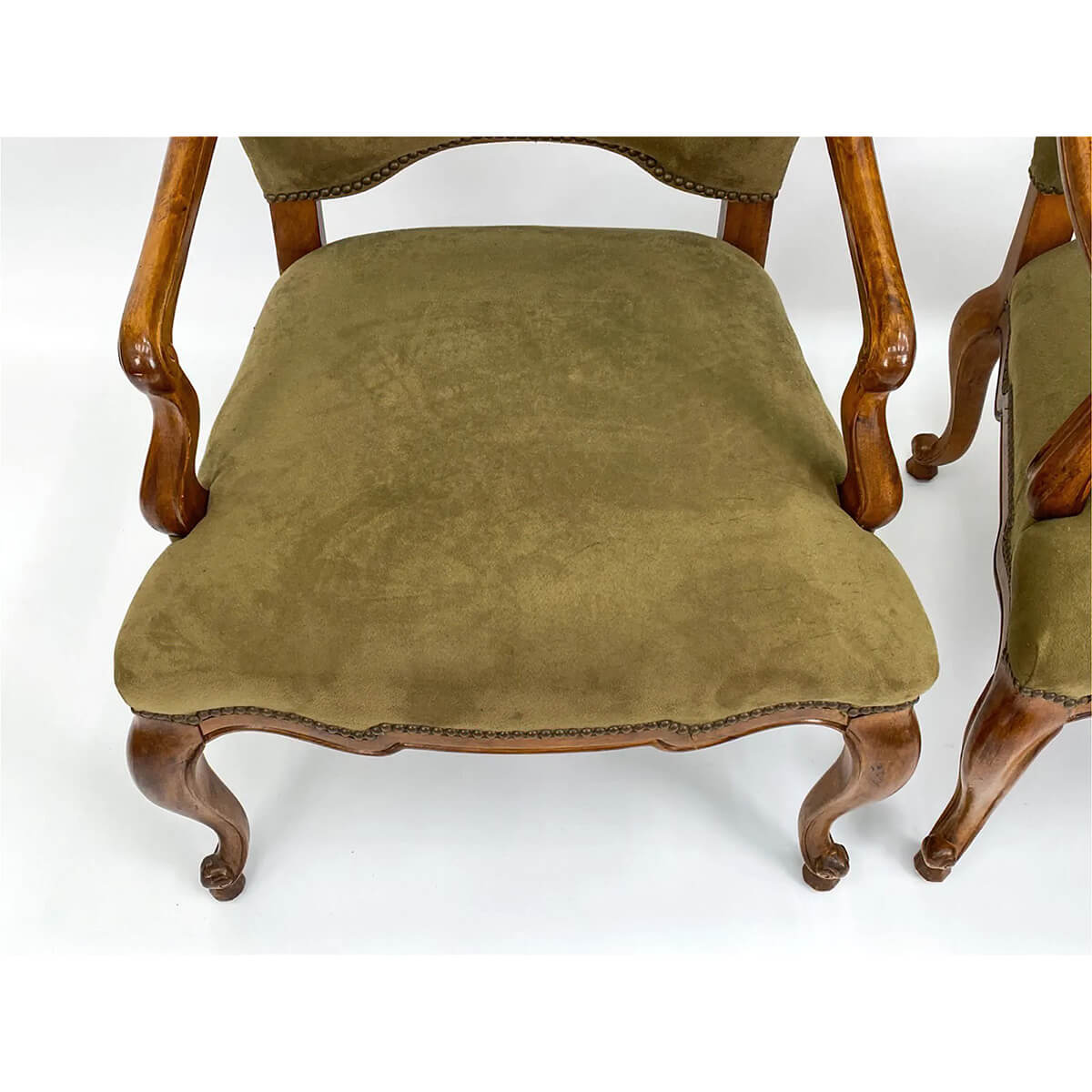 Pair of French Provincial Antique Armchairs - English Georgian America