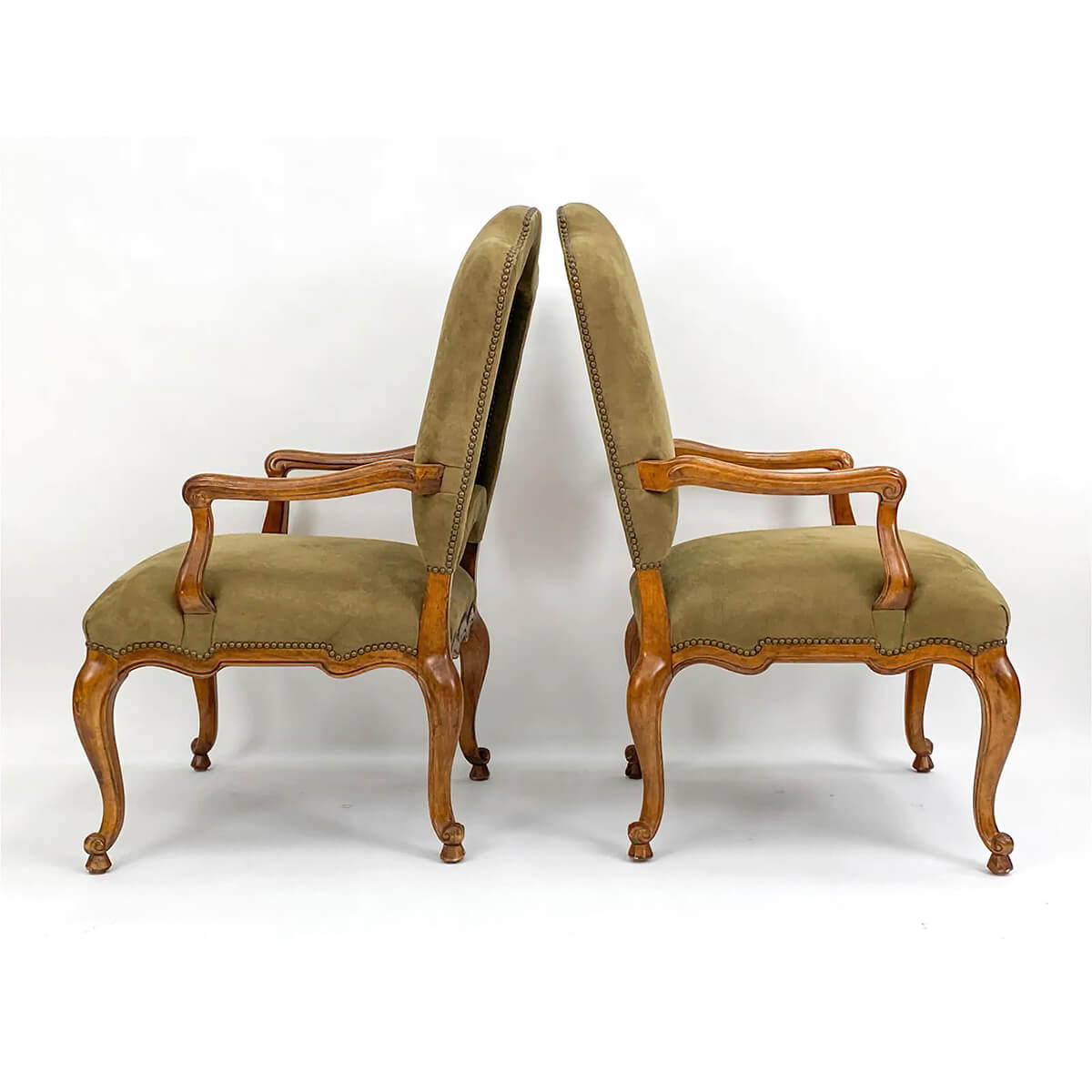 Pair of French Provincial Antique Armchairs - English Georgian America