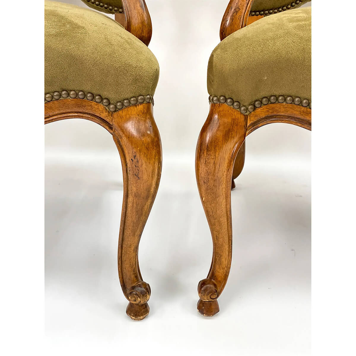 Pair of French Provincial Antique Armchairs - English Georgian America