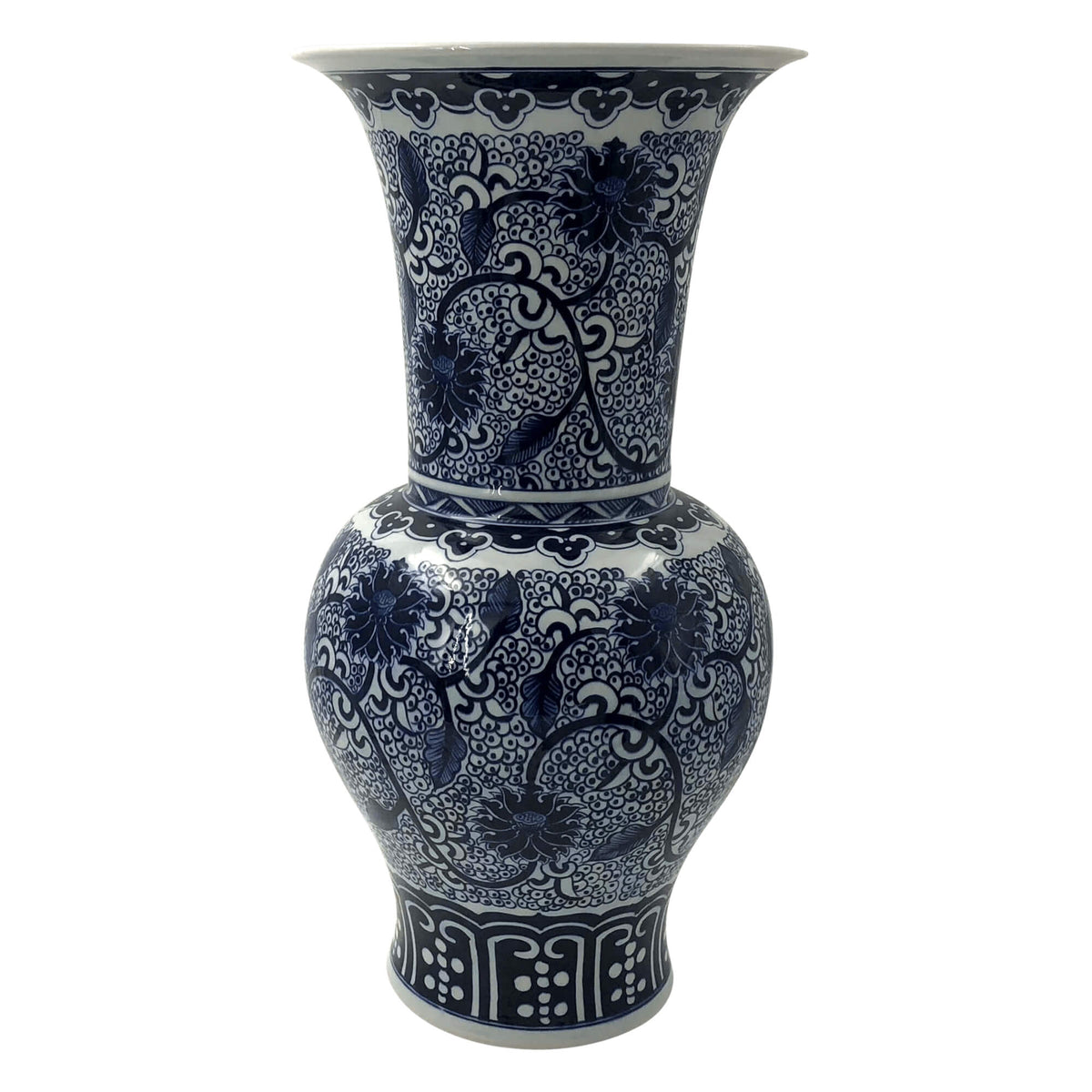 Pair of Hand Painted Chinese Export Flower Vases - English Georgian America