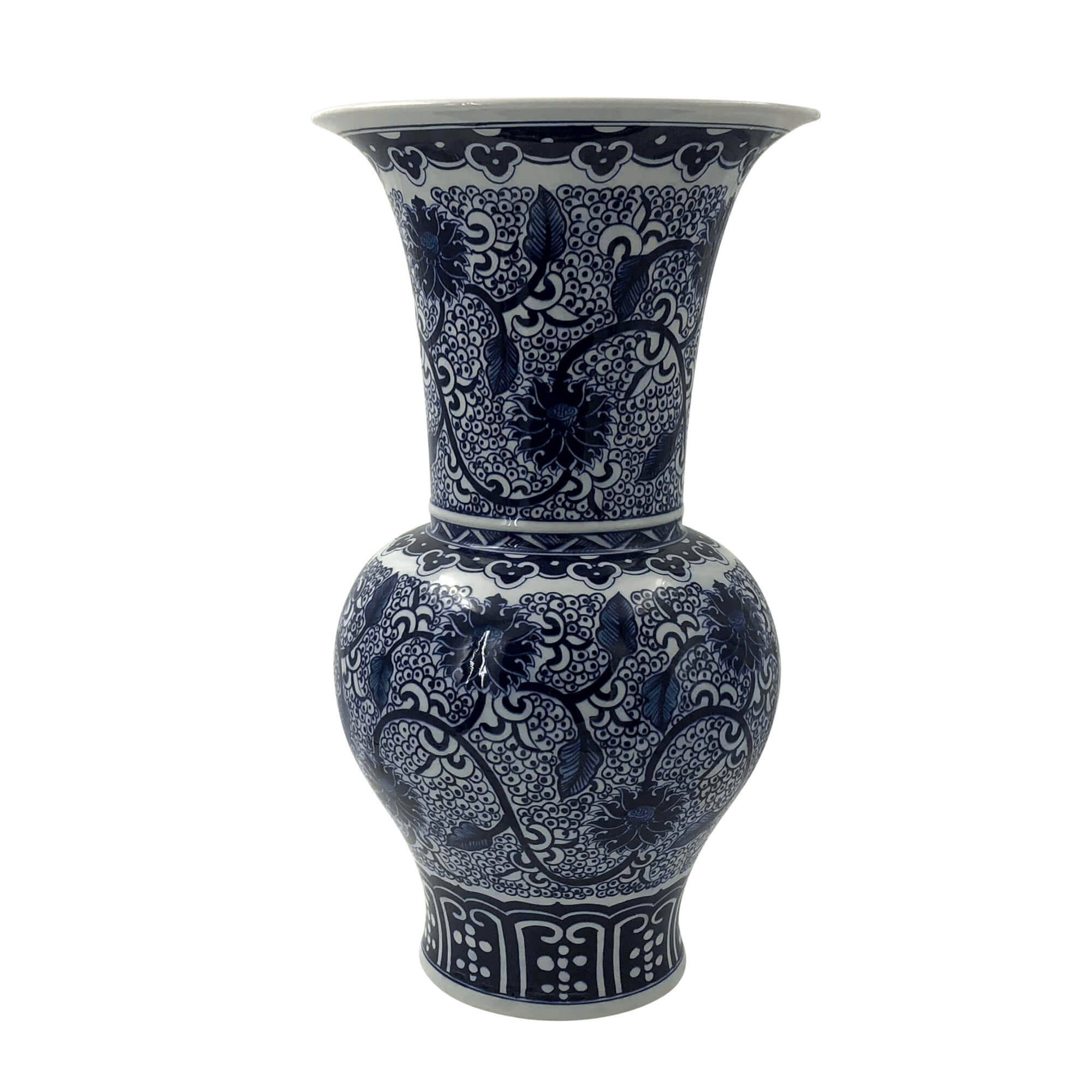 Pair of Hand Painted Chinese Export Flower Vases - English Georgian America