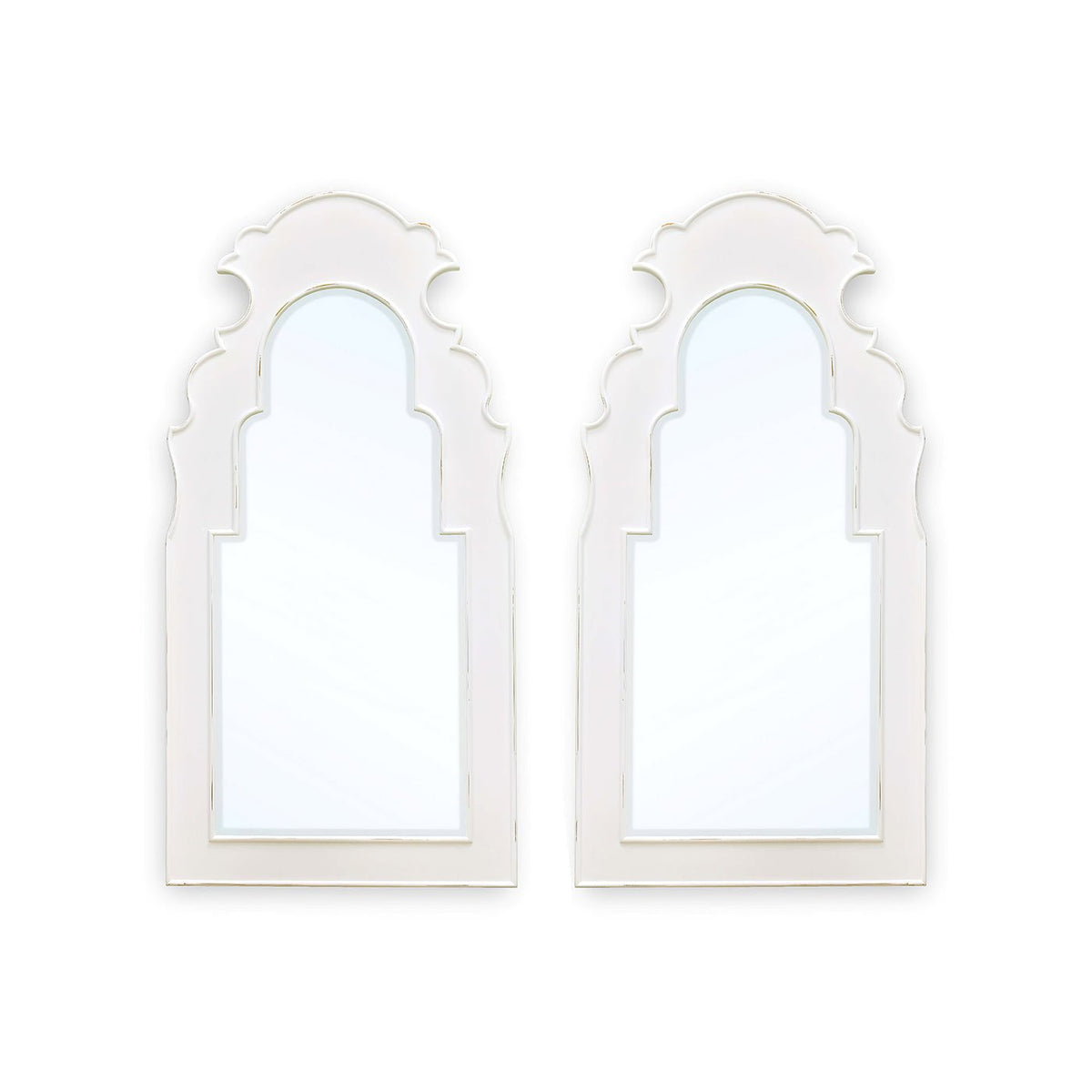 Pair of Jeffe Painted Wall Mirrors - English Georgian America