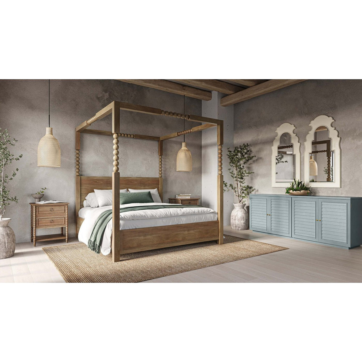 Pair of Jeffe Painted Wall Mirrors - English Georgian America