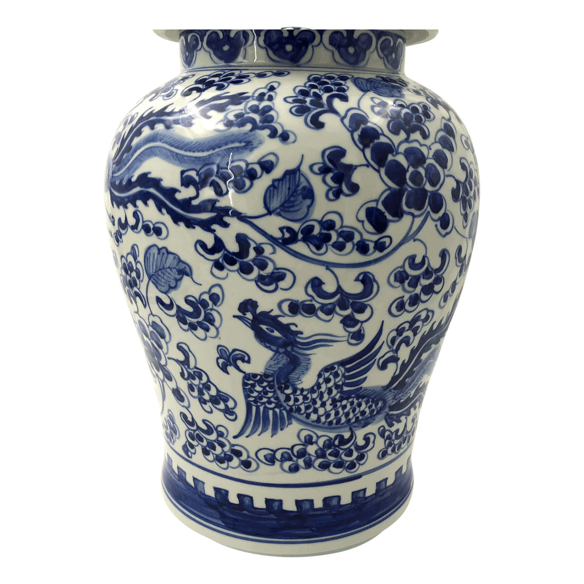 Pair of Large Blue and White Ginger Jars - English Georgian America