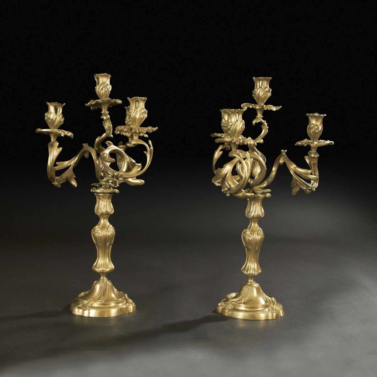 Pair of Louis XV Bronze Candleabra - English Georgian America