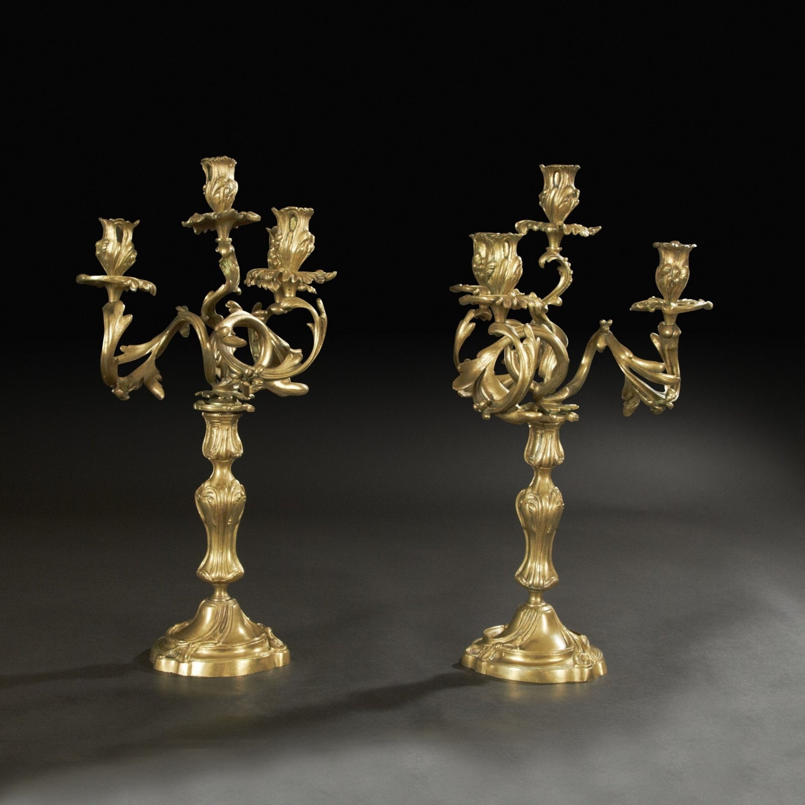 Pair of Louis XV Bronze Candleabra - English Georgian America