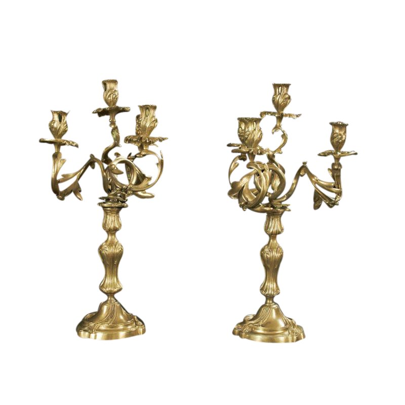 Pair of Louis XV Bronze Candleabra - English Georgian America