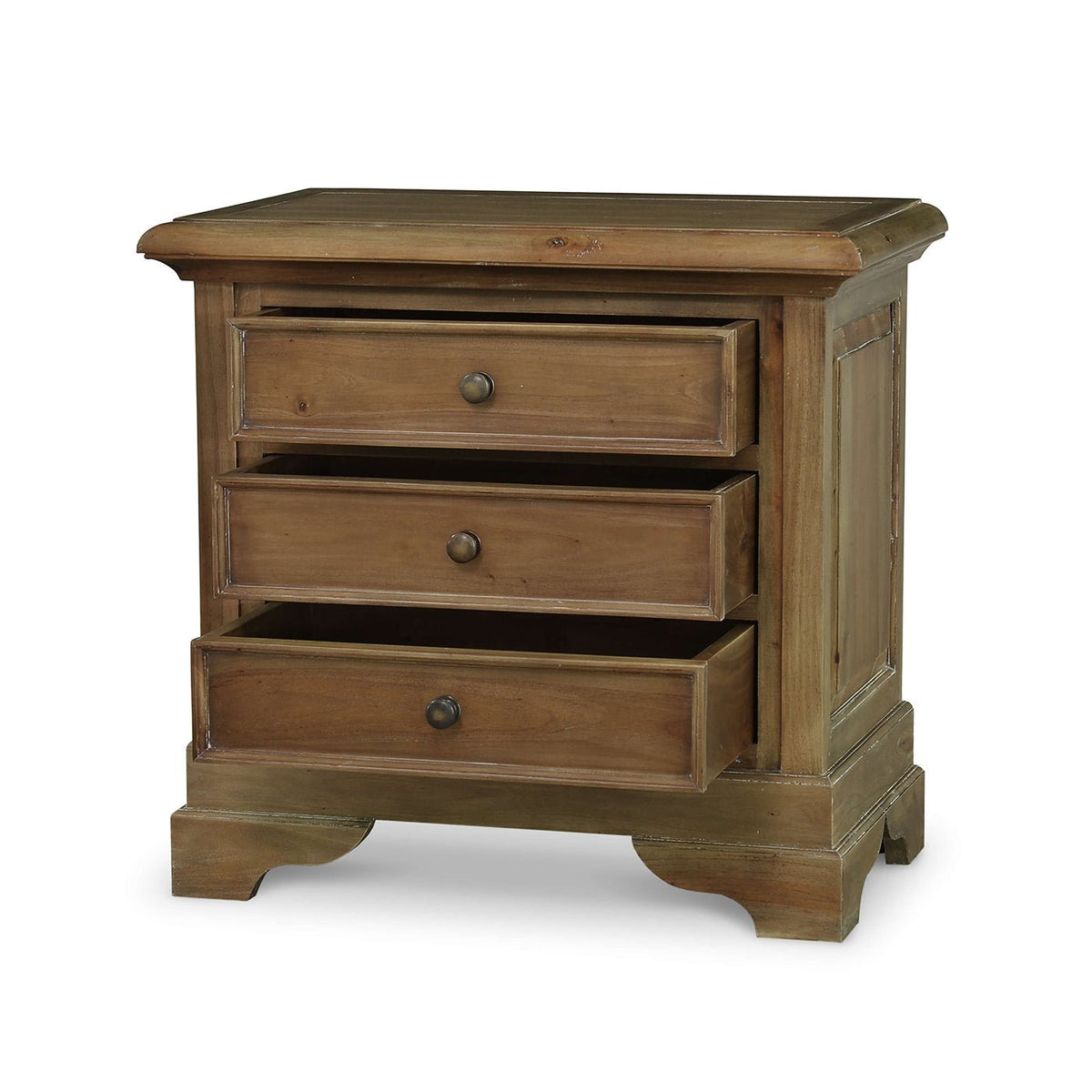 Pair of Mahogany Solid Wood Nightstands - English Georgian America