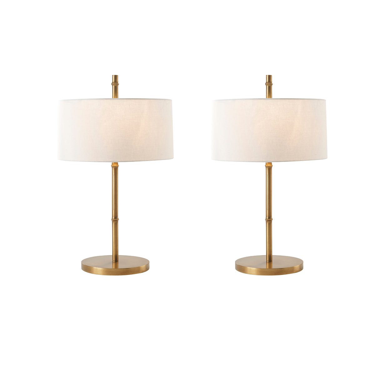 Pair of Mid Century Faux Bois Table Lamps - English Georgian America