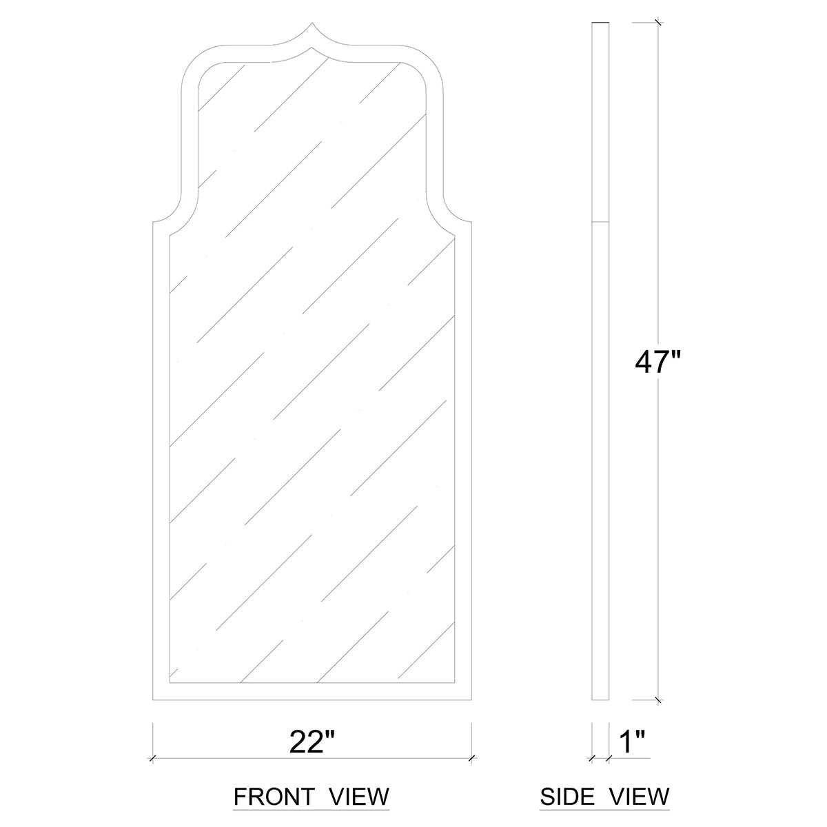 Pair of Modern Mirrors with Wooden Frame - English Georgian America