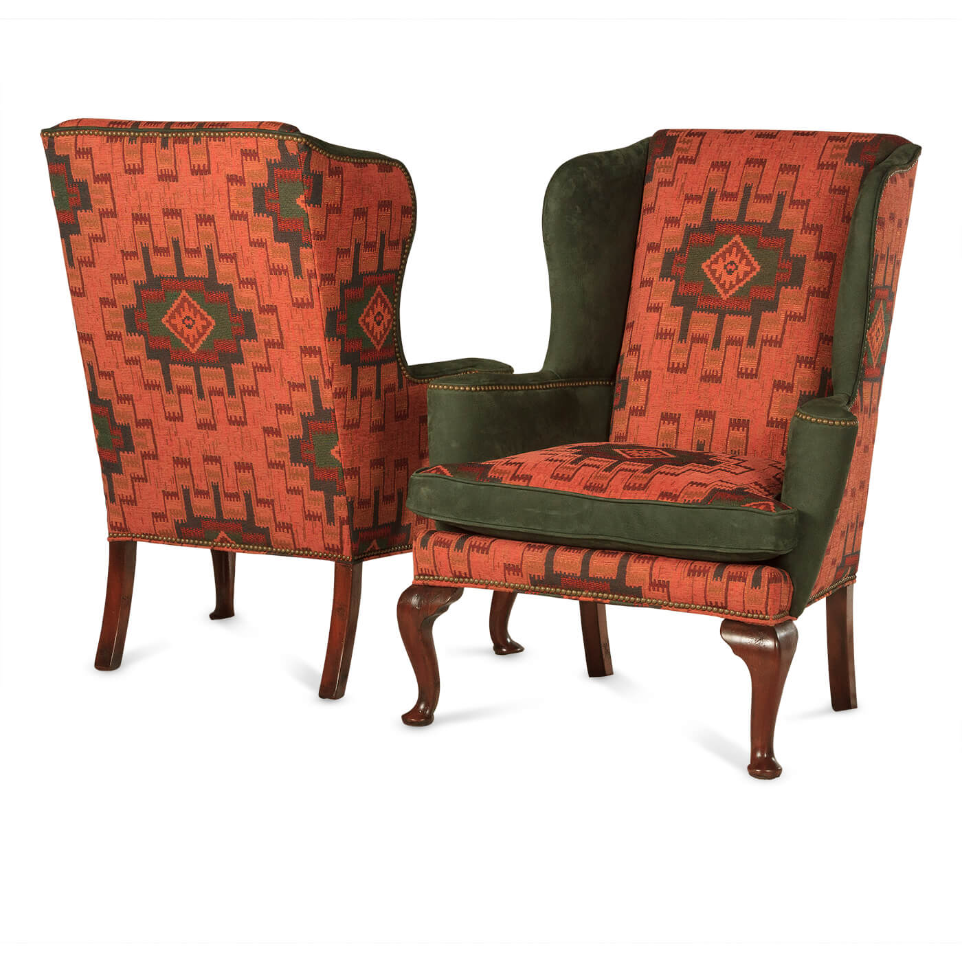 Pair of Queen Anne Wingchairs - English Georgian America