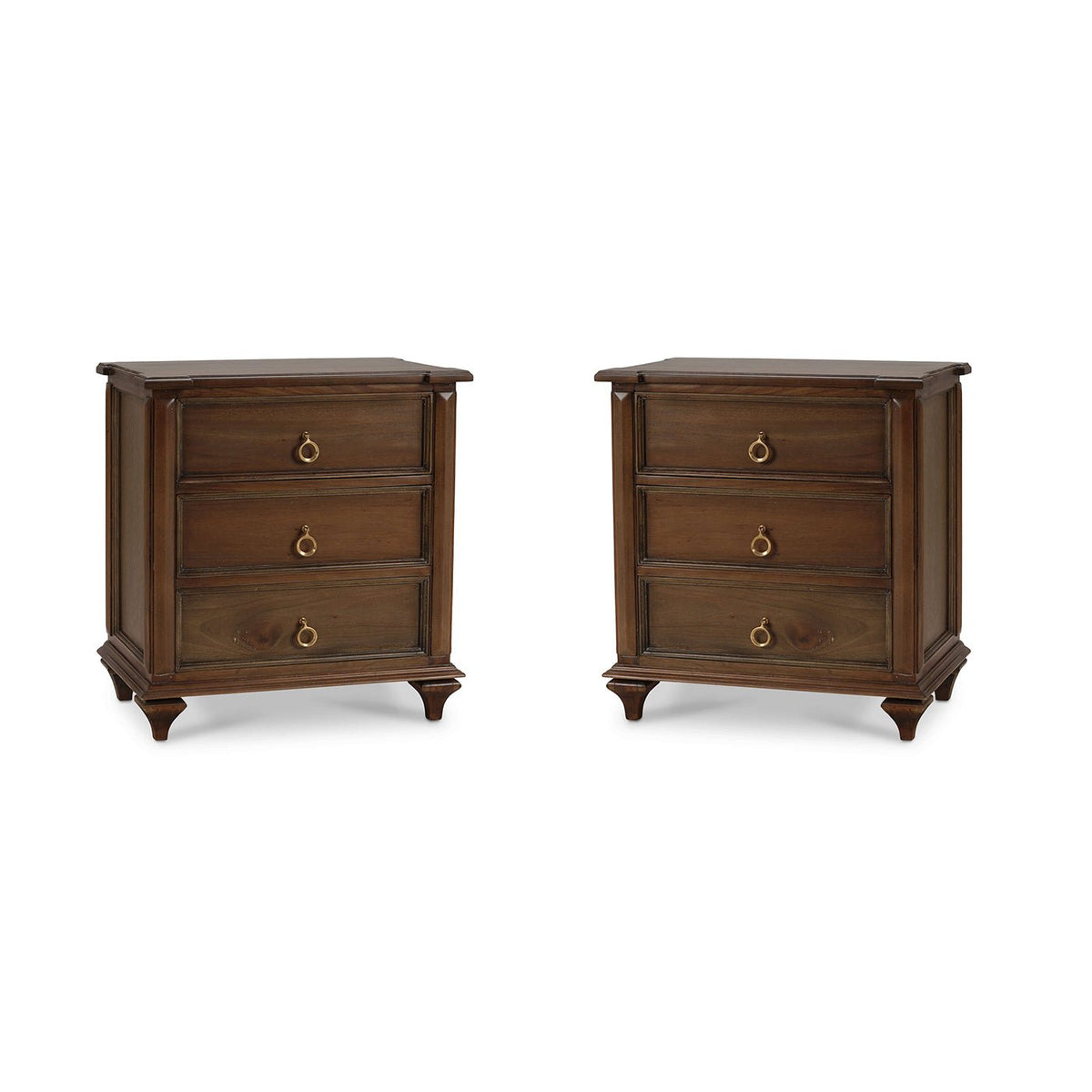 Pair of Rustic European Nightstands - English Georgian America