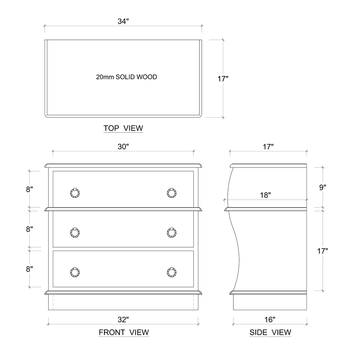 Pair of Serpentine Wooden Nightstands - English Georgian America