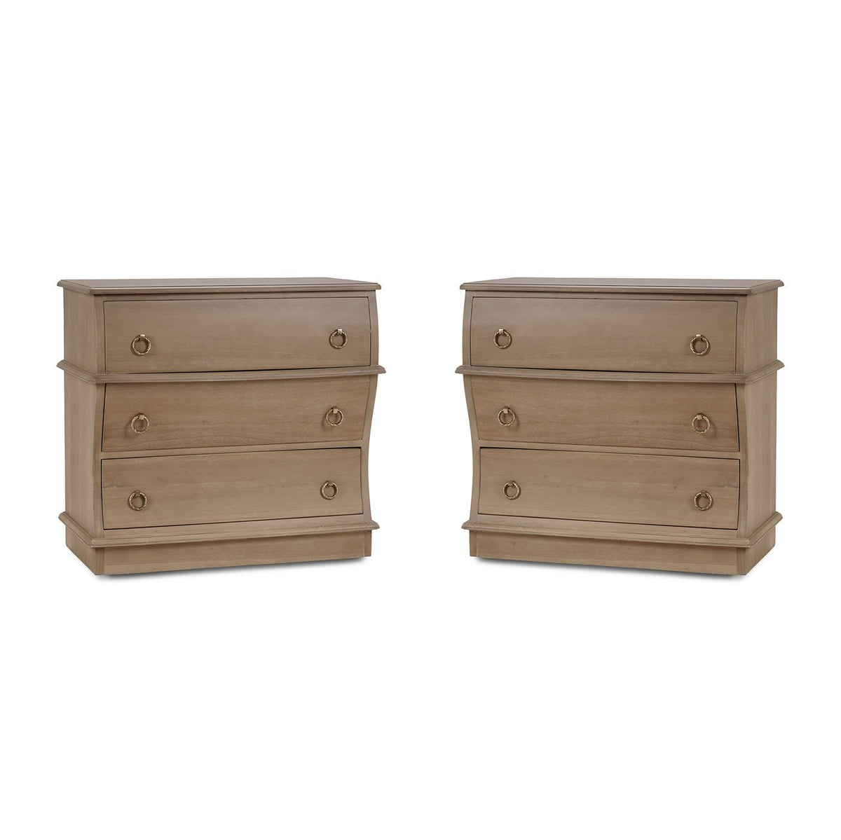 Pair of Serpentine Wooden Nightstands - English Georgian America