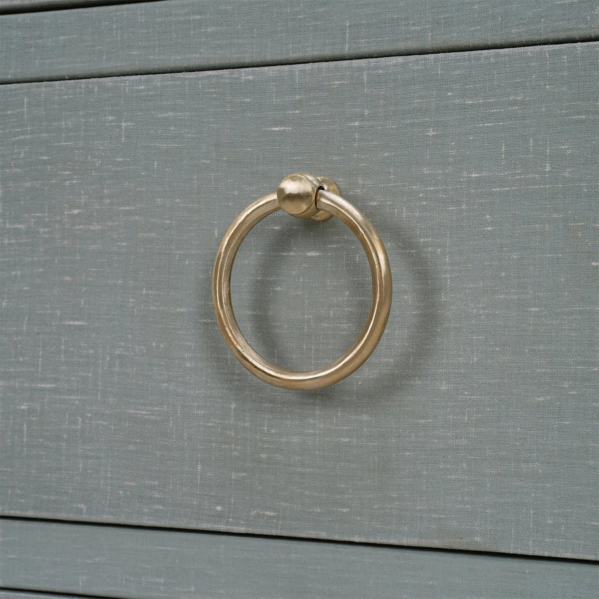 Pale Blue Linen Wrapped Modern Chest of Drawers - English Georgian America