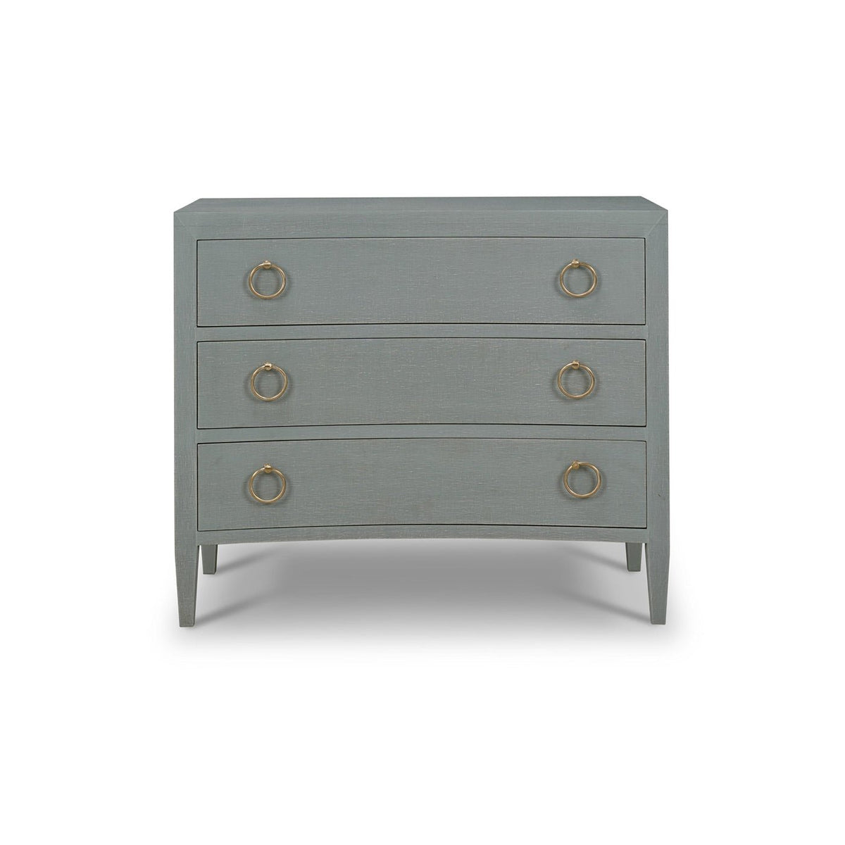 Pale Blue Linen Wrapped Modern Chest of Drawers - English Georgian America
