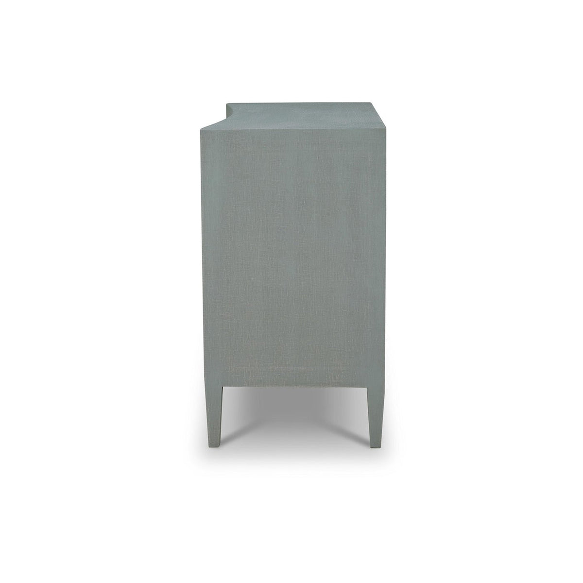 Pale Blue Linen Wrapped Modern Chest of Drawers - English Georgian America